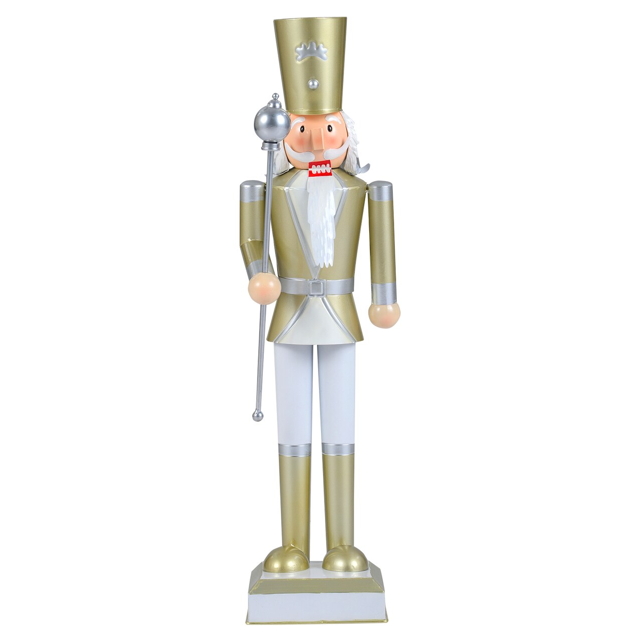 32.5" Large Metal Christmas Nutcracker with Hidden Storage Holiday Decoration for Home or Porch